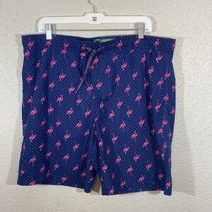 Surf Society Blue Print Pink Flamingo Swim Trunks size XL